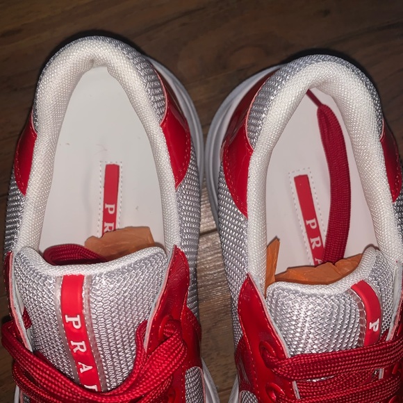 - Mens Prada America’s Cup Sneaker. Color Red size 8.5/9 - Picture 6 of 7